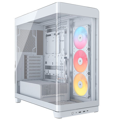 Corsair FRAME 4500X RS-R ARGB Gaming Case w/ Glass Side & Front, E-ATX, 3x RS120-R ARGB Fans, InfiniRail Fan Mounting, USB-C, Asus BTF Compatible, White Corsair FRAME 4500X RS-R ARGB Gaming Case w/ Glass Side & Front, E-ATX, 3x RS120-R ARGB Fans, InfiniRail Fan Mounting, USB-C, Asus BTF Compatible, White